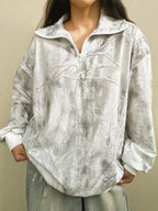 Sweat-shirt décontracté à manches longues et imprimé léopard, avec fermeture éclair à l'avant, Vêtements d'automne