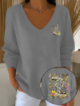 🔥Buy 3 Get 15% Off🔥Women's  Flower skull hand gesture Of WDNC Club We Do Not Care Menopause Perimenopause Print    Sweatshirt