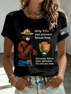 Retro Resist Save The Forest Service Only You Can Prevent Forest Fires Seriously. We've Been Defunded. It'S Just You Now Print T-Shirt