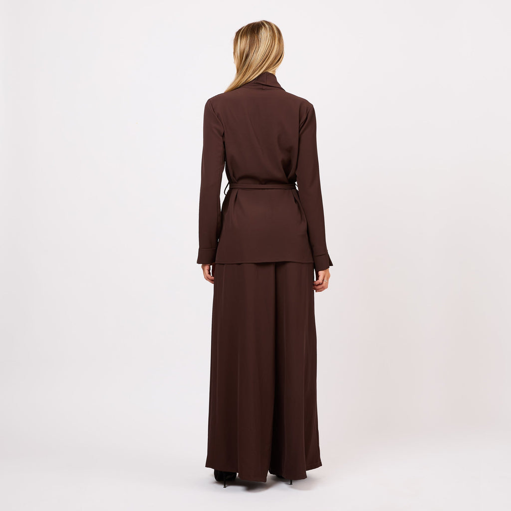 [2026.COUTURE]Completo in tessuto fluido con blazer e pantaloni a palazzo