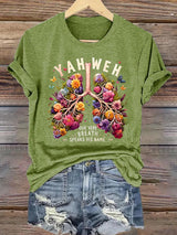 Women'S Casual Short-Sleeve T-Shirt With Lung Cancer Awareness Print "Every Breath Is Connected To Faith"