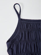 Completo da due pezzi da donna tinta unita: top con spalline sottili e pantaloni a gamba larga