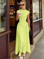 Maxi Abito A-Line Senza Maniche Slim-Fit