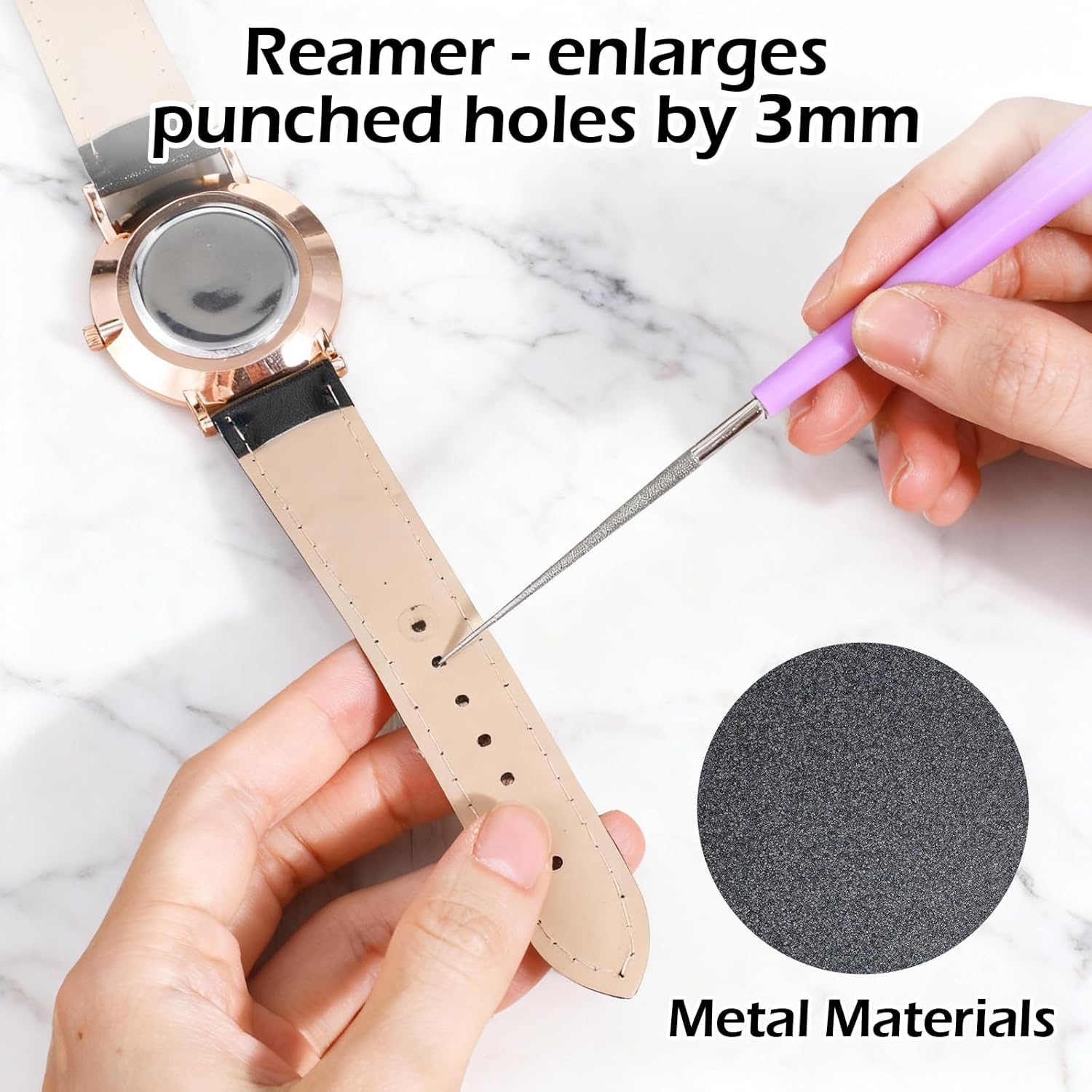 2PCS 2mm Leather Hole Punch Tool Watch Band Punches Plier, Hand Held Belt & Shoe Strap Puncher Tool, Handheld Wrist Belts Leather Hole Maker for DIY Craft & Fabric