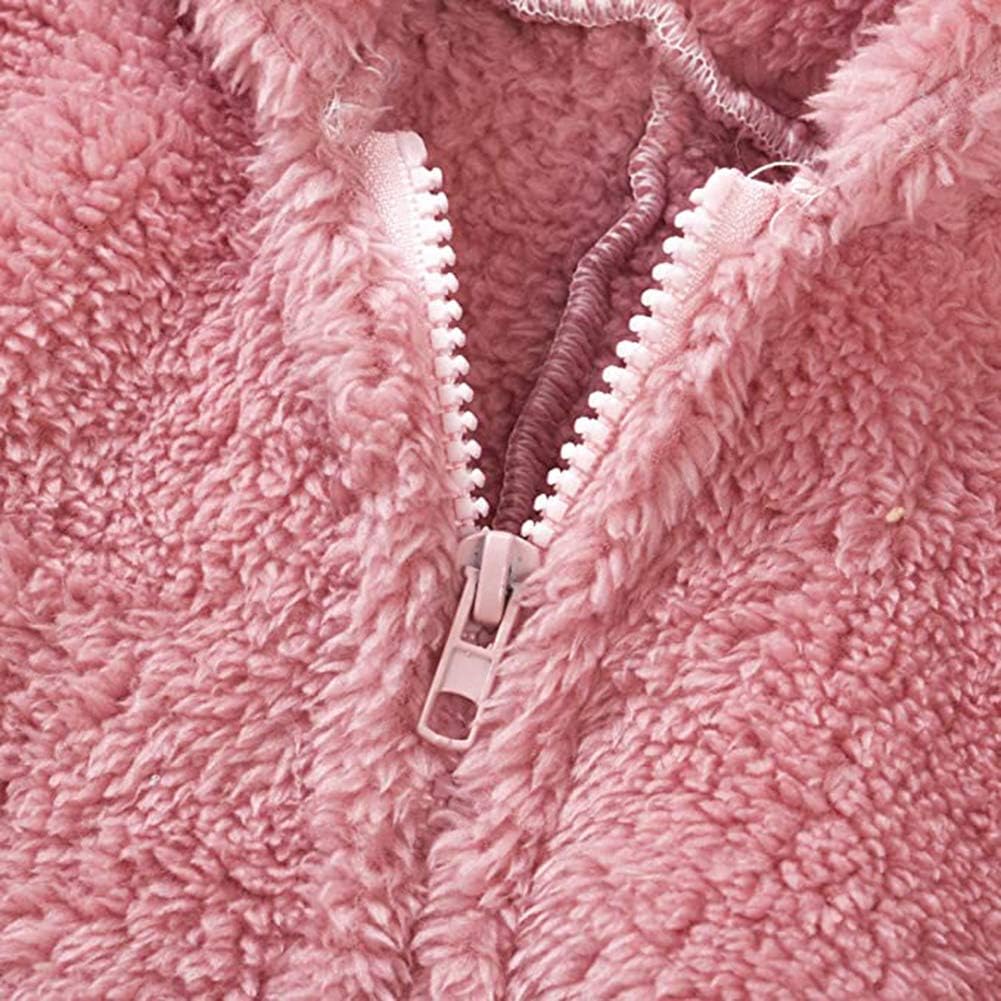 Tuta intera in pile da donna, pigiama caldo in sherpa, tutina intera con cerniera e cappuccio, per la casa