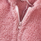 Tuta intera in pile da donna, pigiama caldo in sherpa, tutina intera con cerniera e cappuccio, per la casa
