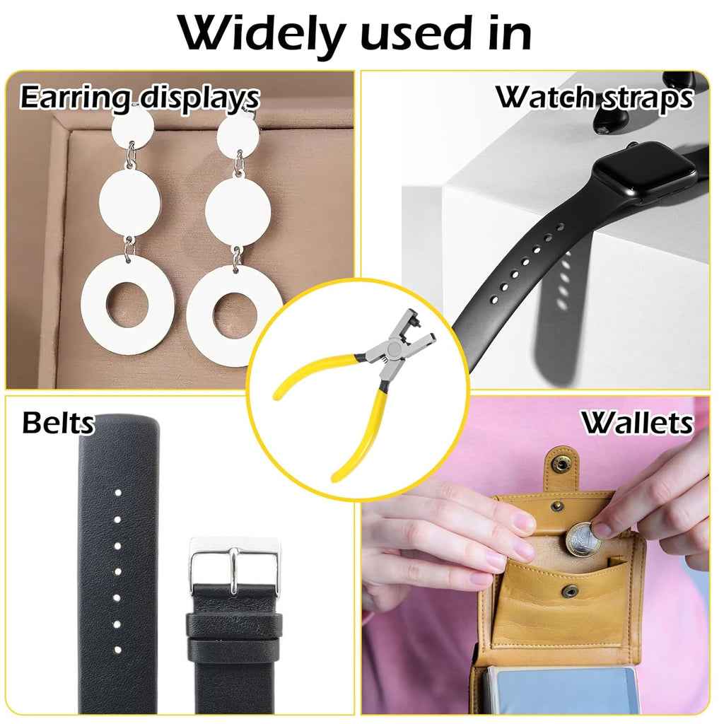 2PCS 2mm Leather Hole Punch Tool Watch Band Punches Plier, Hand Held Belt & Shoe Strap Puncher Tool, Handheld Wrist Belts Leather Hole Maker for DIY Craft & Fabric