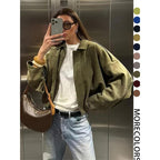 Giacca Aviator Donna, Nuovi Cappotti E Giacche, Giacca Casual Con Cerniera Da Donna Per L'Inverno, Giacca Da Pilota Oversize Taglio Corto, Giacca Corta Streetwear Donna 2025, Capispalla