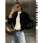 Giacca Aviator Donna, Nuovi Cappotti E Giacche, Giacca Casual Con Cerniera Da Donna Per L'Inverno, Giacca Da Pilota Oversize Taglio Corto, Giacca Corta Streetwear Donna 2025, Capispalla