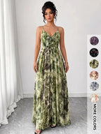 Vestito da donna con stampa floreale, abito casual boho a trapezio per la spiaggia e le vacanze, abito estivo da donna