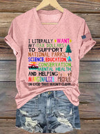 Women's Support Our National Parks Printed T-Shirt
