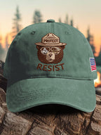 Retro Protect And Resist Print Baseball Cap