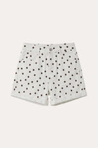 Women's stretch high-waisted rolled-up denim shorts