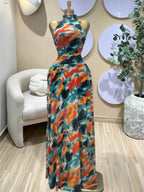 Women's O-Neck Sleeveless A-line Maxi Dress
