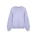 Pull femme à épaules tombantes et ourlet fendu, Pull décontracté à manches longues et col rond, Haut tricoté pour femme pour l'automne et l'hiver, Pulls pour femme