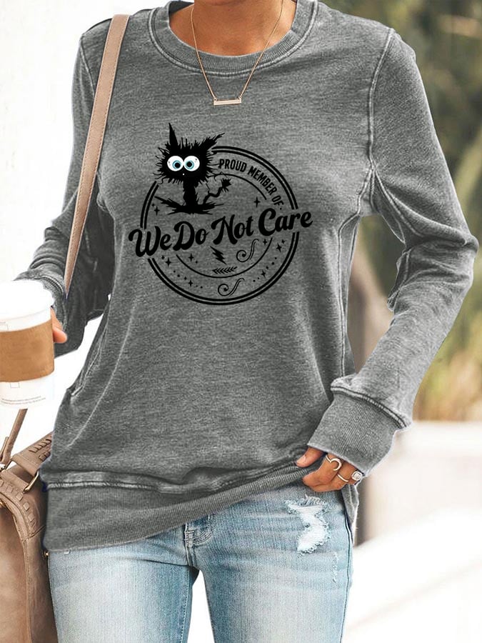 Women's  Retro Funny Proud Member Of Club Menopause Perimenopause Print Knitted Tops