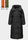 Veste longue boutonnée ceinturée, déperlante