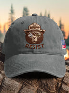 Retro Protect And Resist Print Baseball Cap