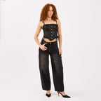[2026.SOUL] Corsetto Con Motivo in Rilievo e Lacci