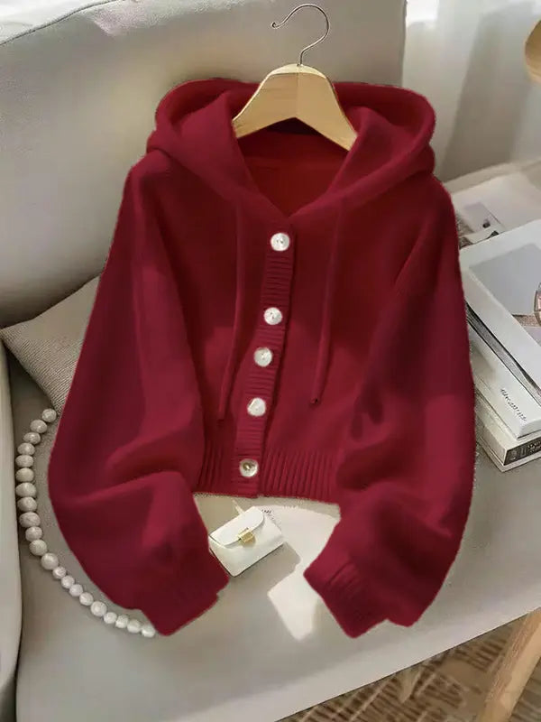 Felpa con cappuccio nuova collezione Autunno/Inverno, morbida e confortevole, giacca in maglia stile pigro con design unico e casual, elegante top a maniche lunghe