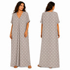 Robe longue oversize fluide chic à pois pour femme été