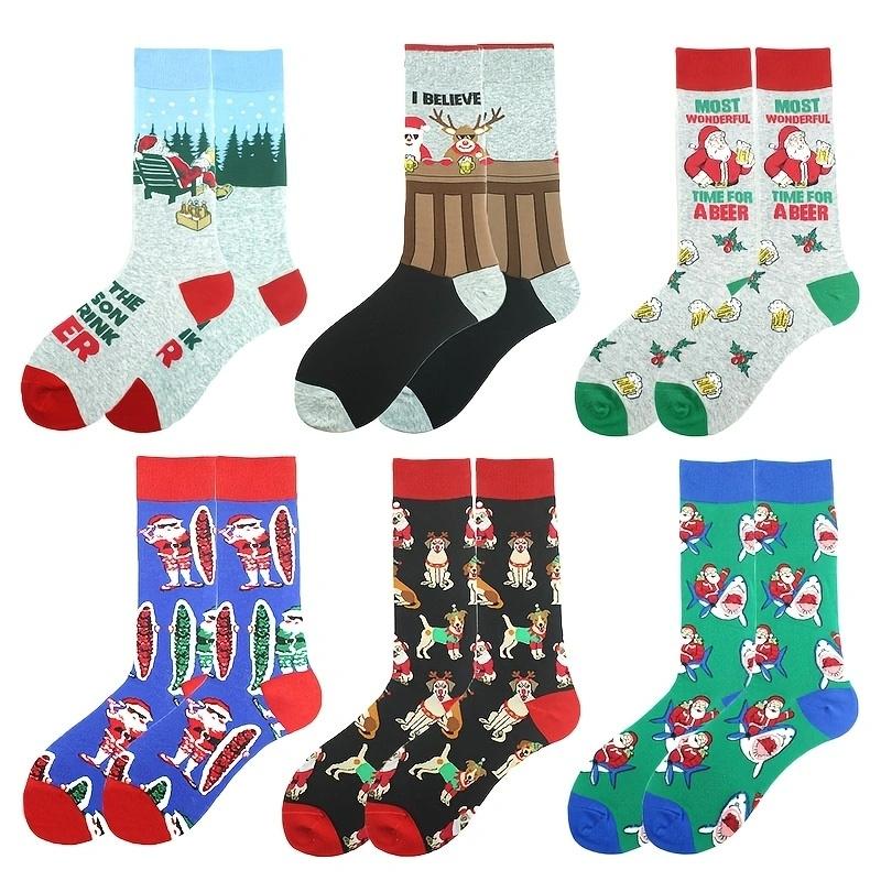 10 paires de chaussettes de Noël mignonnes et fantaisie pour femme/homme