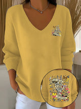 🔥Buy 3 Get 15% Off🔥Women's  Flower skull hand gesture Of WDNC Club We Do Not Care Menopause Perimenopause Print    Sweatshirt