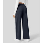 Pantaloni da Lavoro a Vita Alta con Tasche e Gamba Dritta, Abiti Business Casual da Donna, Abbigliamento Sportivo e da Esterno da Donna
