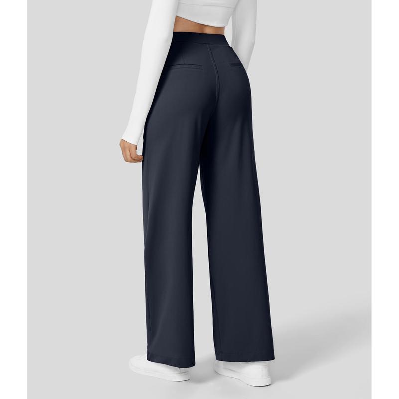Pantalon de travail droit taille haute avec poches, Tenues d'affaires décontractées pour femmes, Vêtements de sport et de plein air pour femmes