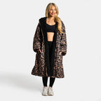 Peignoir de Séchage Imperméable Coupe-Vent, Robe de Changement Doublée Polaire Sherpa Douce, Manteau Veste à Capuche Surdimensionné à Manches Longues pour Enfants, Adultes, Hommes, Femmes, Surf, Plage, Natation, Restez au Sec