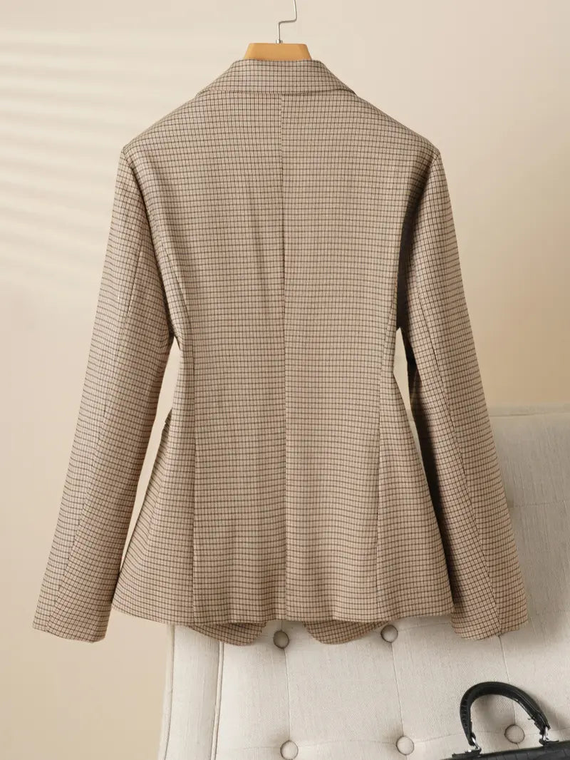 Veste blazer élégante à un bouton pour femme, manteau à manches longues et coupe ajustée pour le bureau, vêtement d'extérieur mode automne et hiver