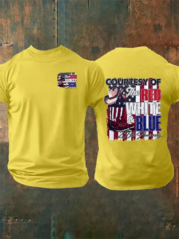 T-Shirt Da Uomo "Courtesy Of Red White And Blue, 250° Anniversario Della Libertà"
