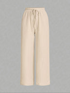 Ensemble 3 pièces : pantalon large uni pour femme