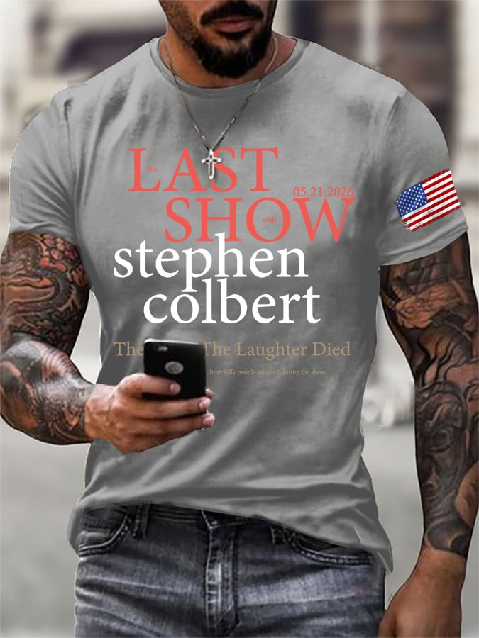 🔥Buy 3 Get 15% Off🔥Men's Retro Last Last Show 05.21.2026 The Night The Laughter Died After The Opening Monol, Hopefully People Laughed During The Show Print T-Shirt
