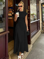 Maxi Abito A-Line Senza Maniche Slim-Fit
