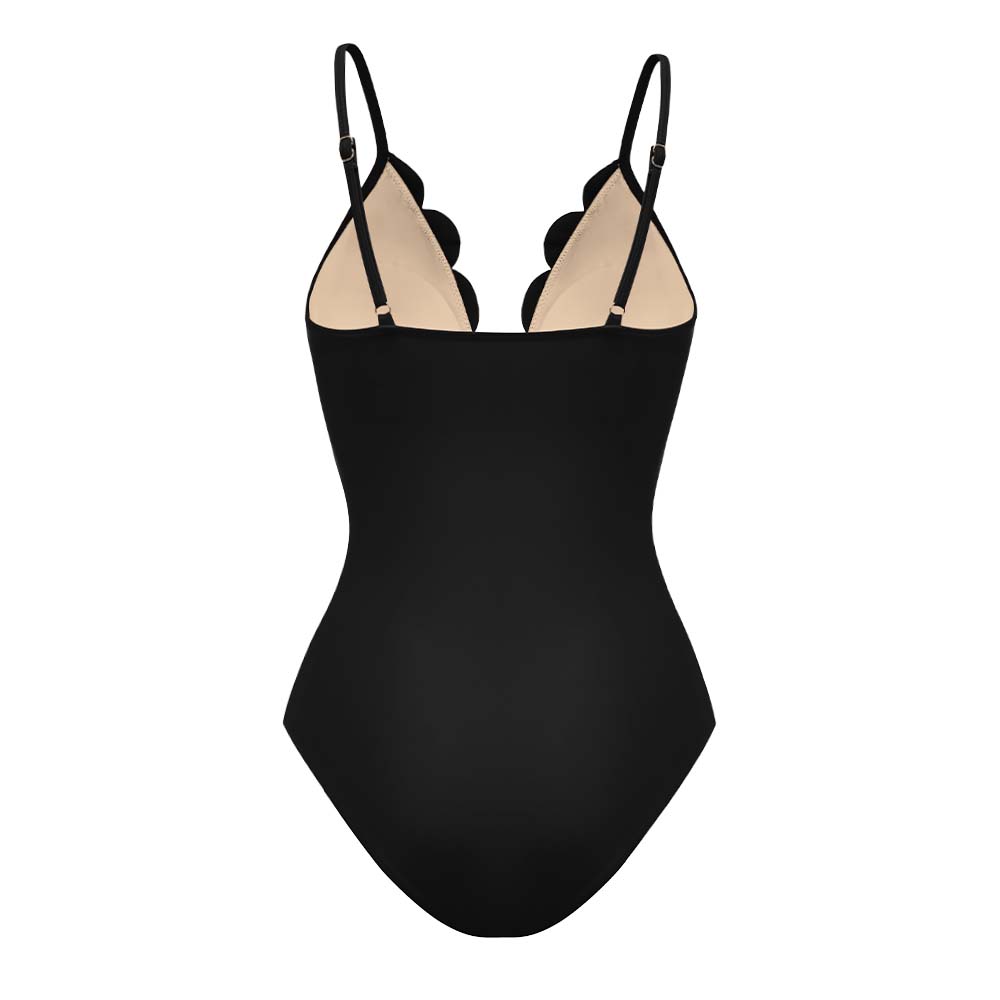 Costume Intero e Gonna Neri con Intagli Floreali a Laser