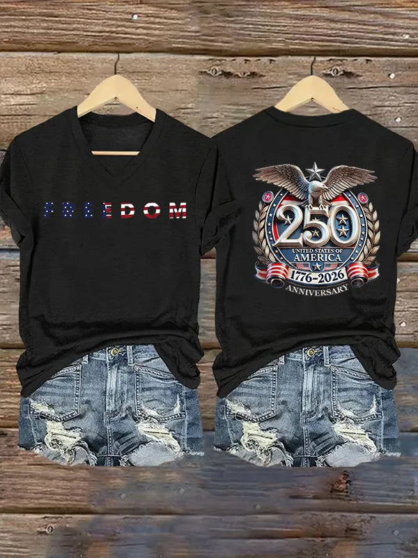 T-shirt stampa FREEDOM da donna