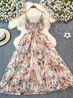 Vestito da donna con stampa floreale, abito casual boho a trapezio per la spiaggia e le vacanze, abito estivo da donna