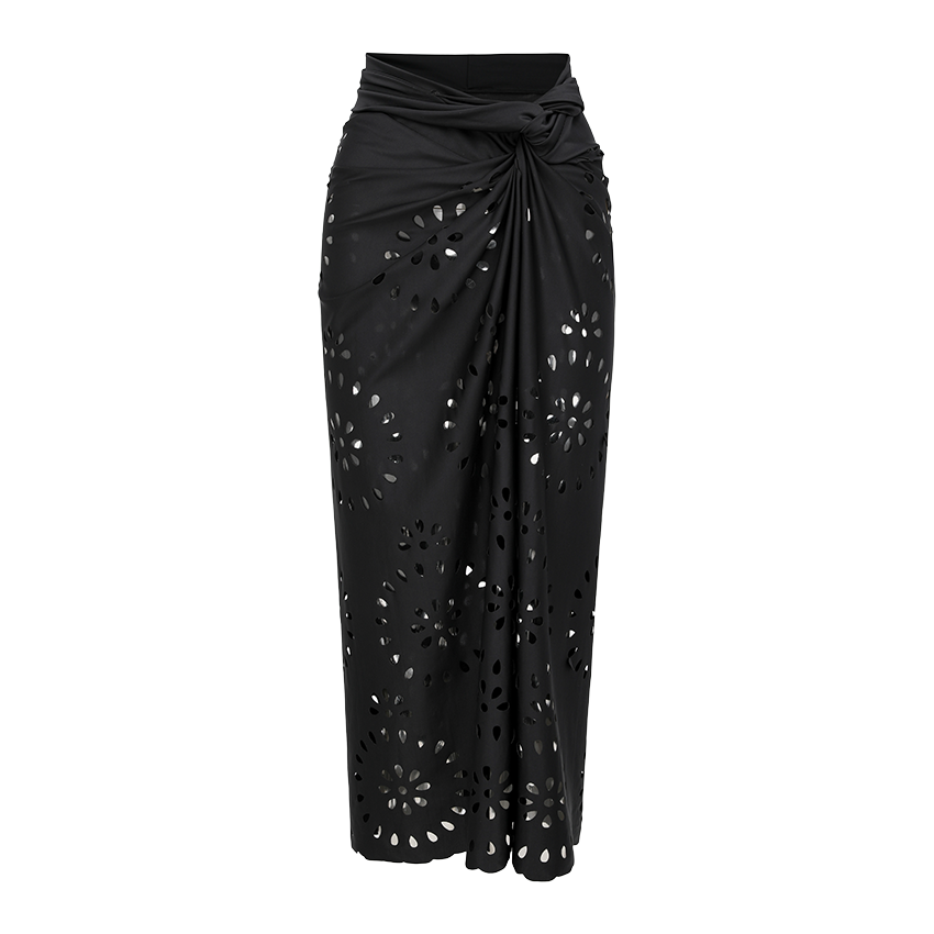Costume da bagno intero/Due pezzi nero con ferretto e ritagli