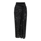 Costume da bagno intero/Due pezzi nero con ferretto e ritagli
