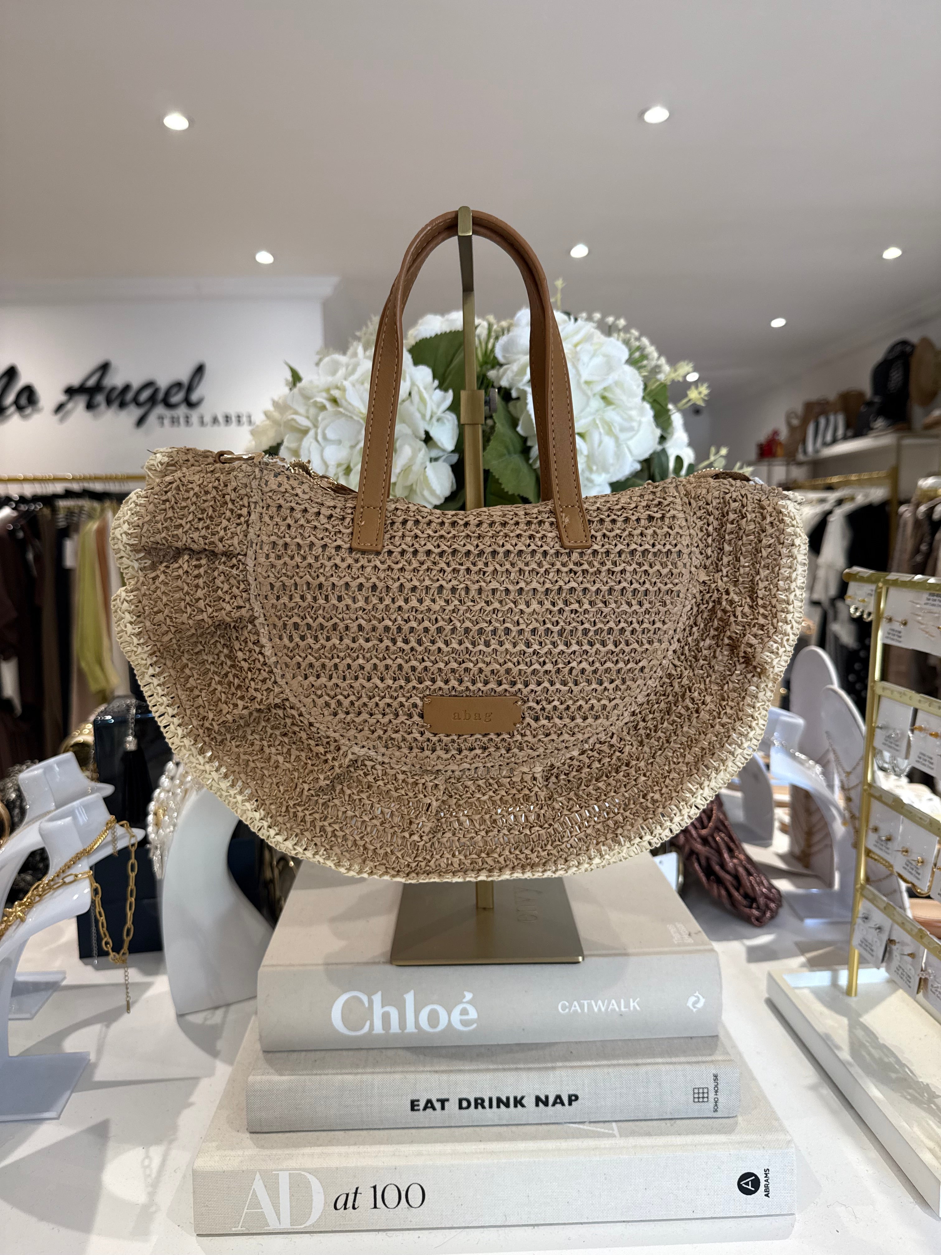Sac de paille demi-lune (2 coloris)