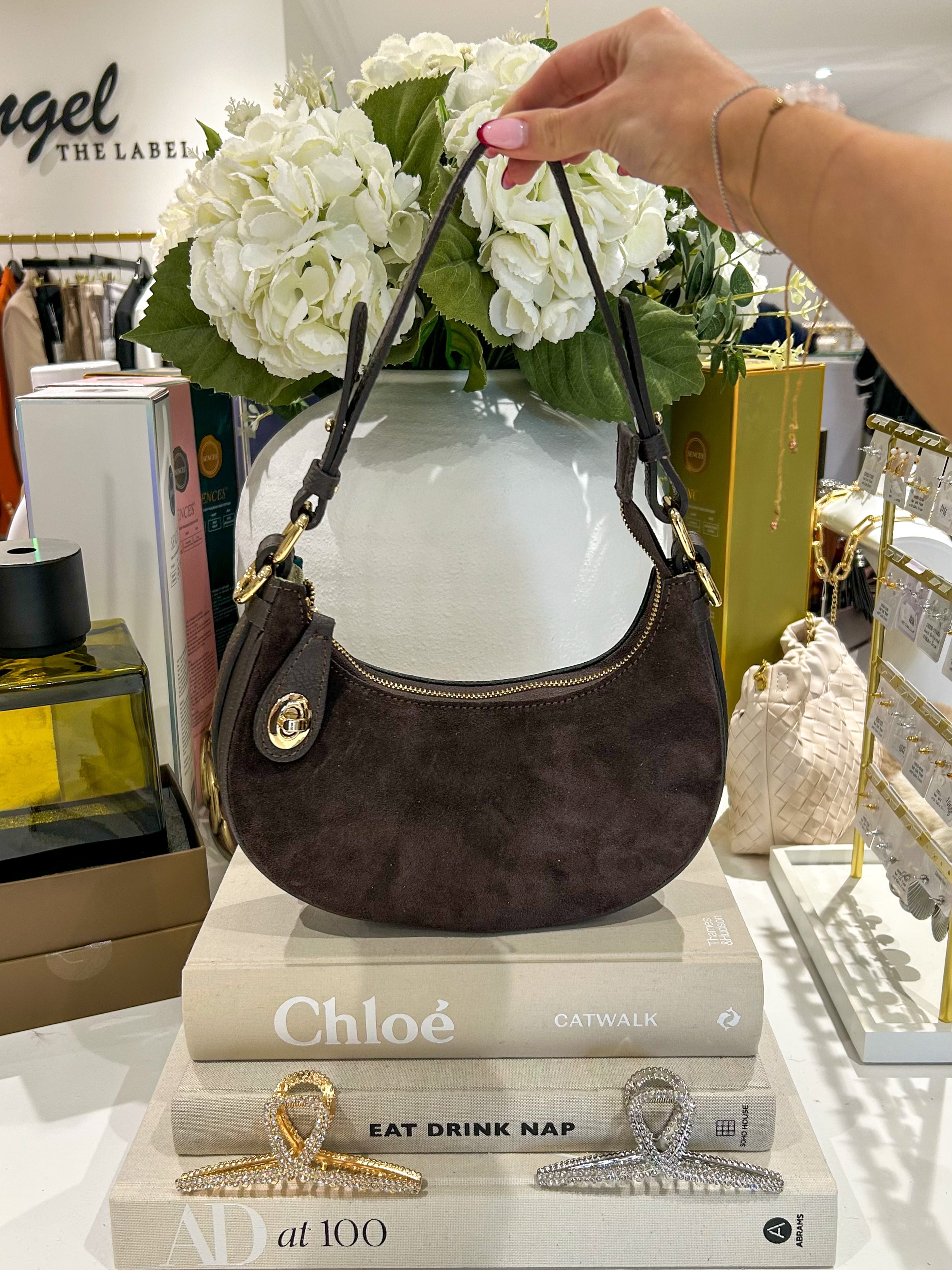 Sac bandoulière en cuir véritable avec détails dorés (5 couleurs)