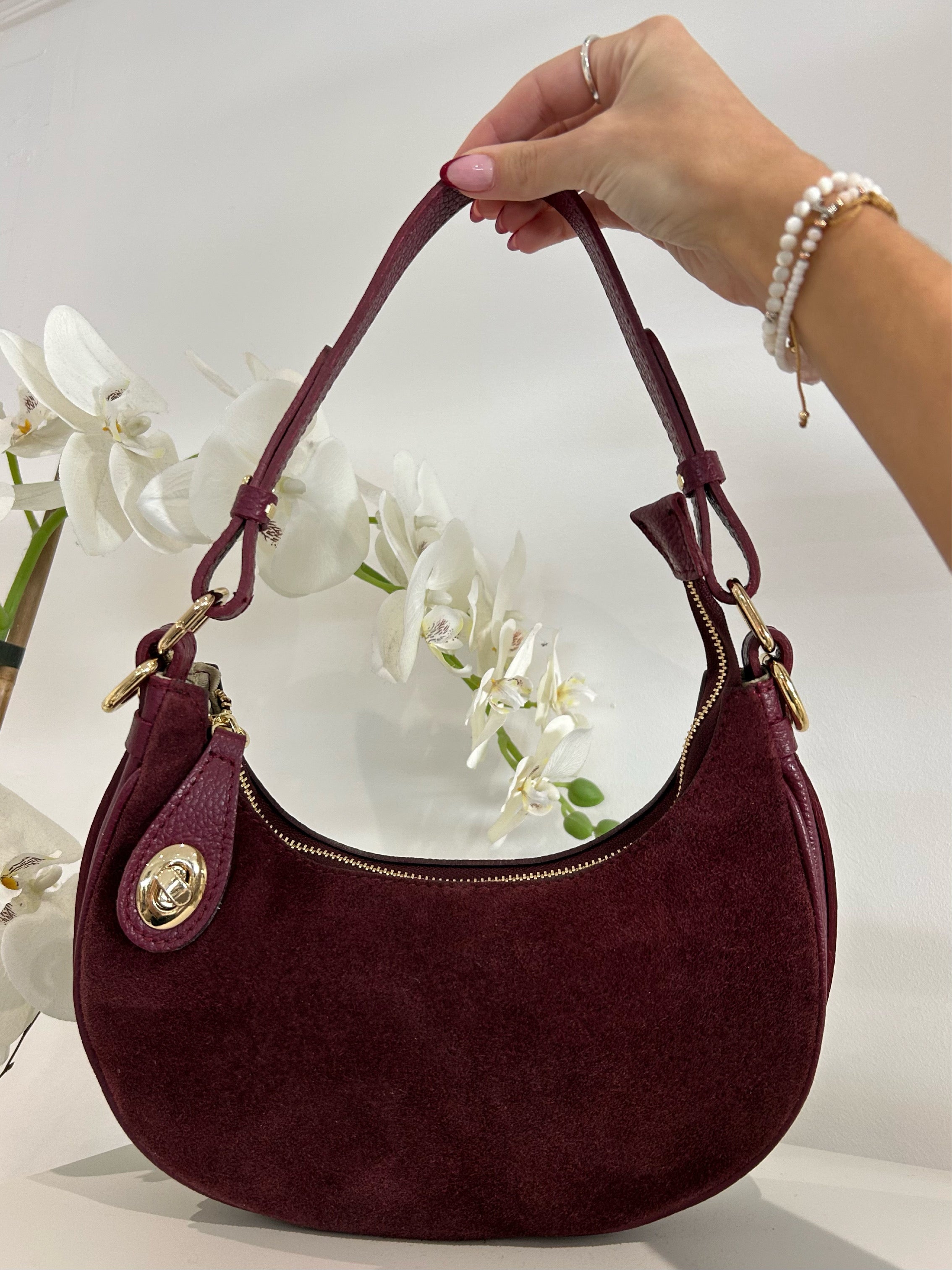 Sac bandoulière en cuir véritable avec détails dorés (5 couleurs)