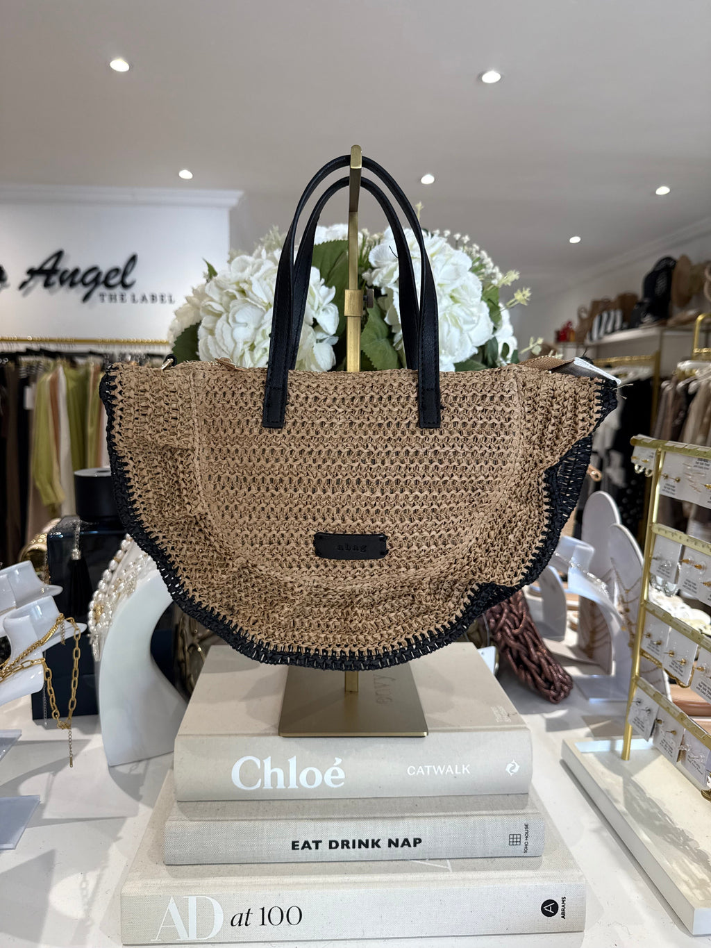 Sac de paille demi-lune (2 coloris)