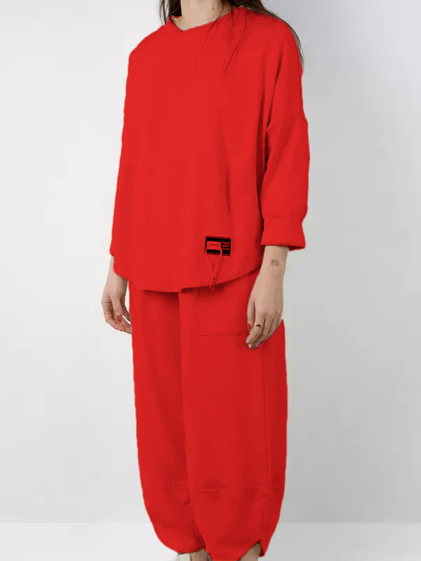 Completo due pezzi PRIMAVERA composto da camicia e pantaloni in tessuto morbido e compatto