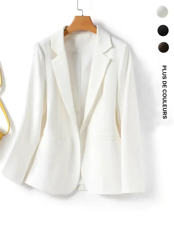 Veste blazer élégante à un bouton pour femme, manteau à manches longues et coupe ajustée pour le bureau, vêtement d'extérieur mode automne et hiver