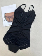 Body gainant pour femme avec bretelles spaghetti réglables et dos nu, vêtement d'été, body basique tricoté uni froncé sans coutures et sans armatures pour l'été, gaine sculptante pour femme au quotidien