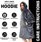 Couverture Sweat à Capuche Géante Homme Femme, Polaire Sherpa Ultra Douce Chaude Confortable Portable, Plaid Couverture à Manches pour Adultes Ados avec Grande Poche