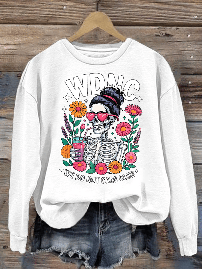 Women's Retro Funny Proud Member Of Club We Do Not Care Menopause Perimenopause Print Sweatshirt