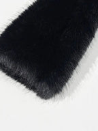 Manteau pour femme en fausse fourrure, couleur unie, devant ouvert, élégant, manches longues, col cascade, vêtement d'extérieur pour l'automne et l'hiver, vêtements pour femmes à porter au quotidien, vêtements pour femmes